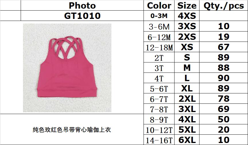 RTS NO MOQ GT1010 Pure rose red camisole yoga top