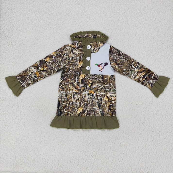 RTS NO MOQ Baby kid Camouflage duck pullover long sleeve top