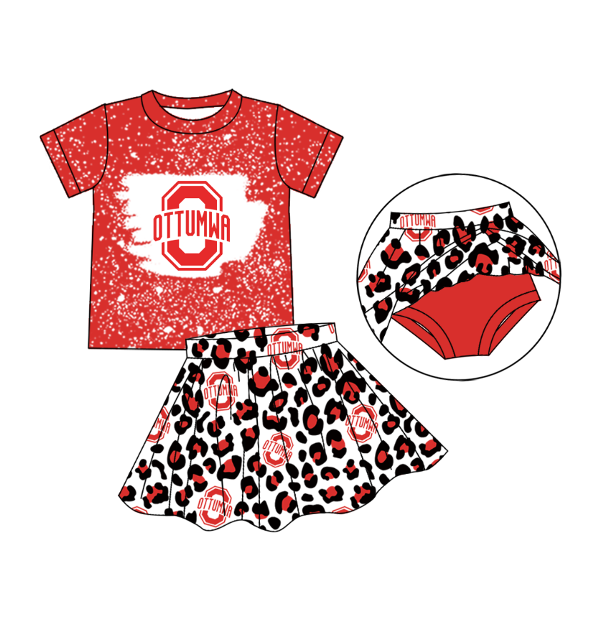 custom moq 3 eta 6-7weeks team summer baby girls clothes short sleeve skirts sets