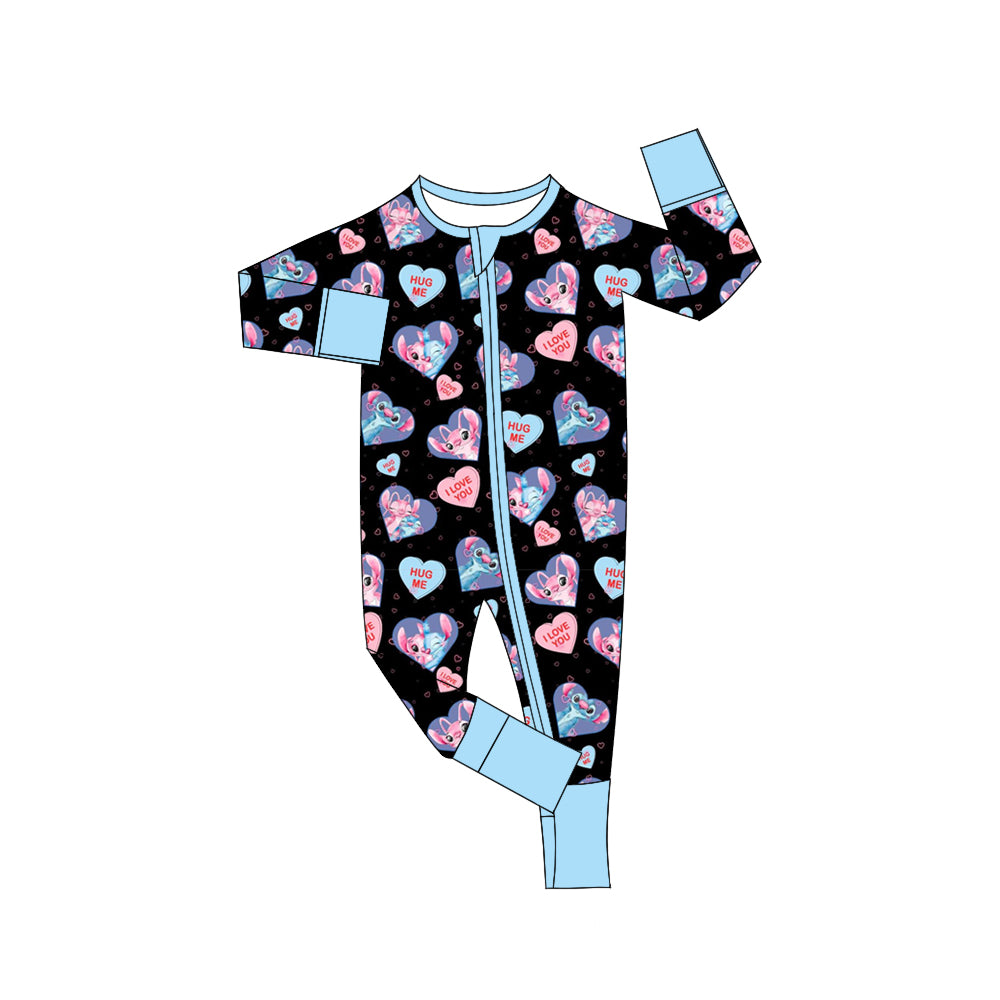 Custom moq 3 eta 7/8week moq 5 eta /4/5week cartoon love Long Sleeve Romper
