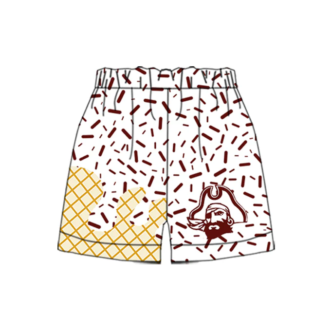 PRE ORDER Deadline July 29 custom no moq Children's boutique clothing Maroon adult shorts Maroon and White Ice Cream Shorts