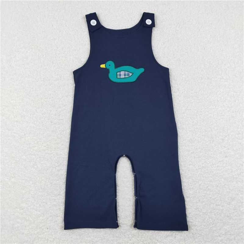 RTS NO MOQ(In Stock) SR0677 Navy blue vest bodysuit with embroidered duck