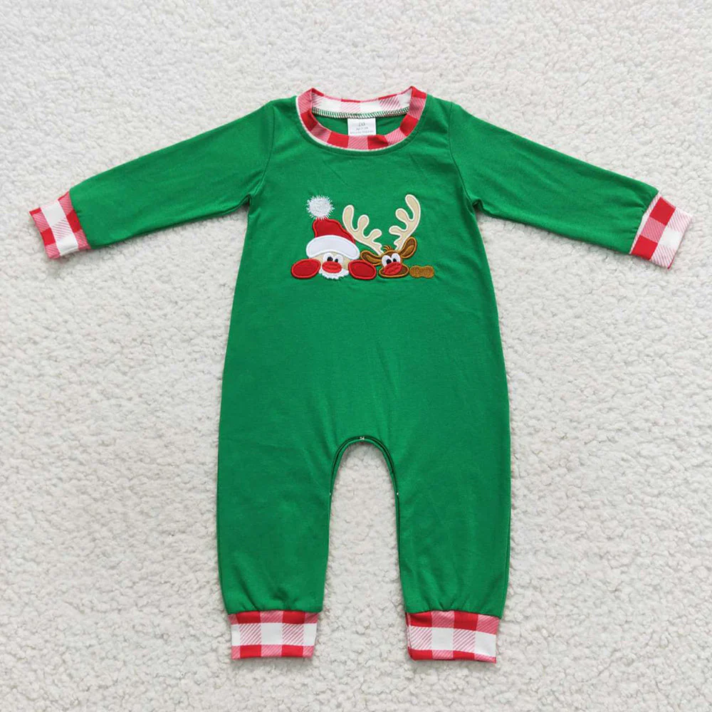 RTS NO MOQ Sibling Baby girls clothes Embroidery Christmas long-sleeved trousers suit & rompers