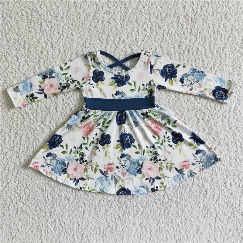 TS NO MOQ(In Stock ) blue floral skirt