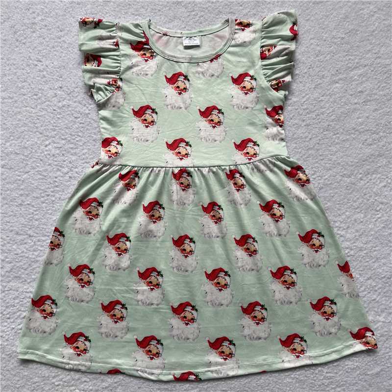 Santa green flying sleeve dress 圣诞老人绿色飞袖裙