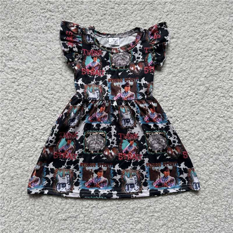 Shepherd letter black flying sleeve dress 牧人字母黑色飞袖裙