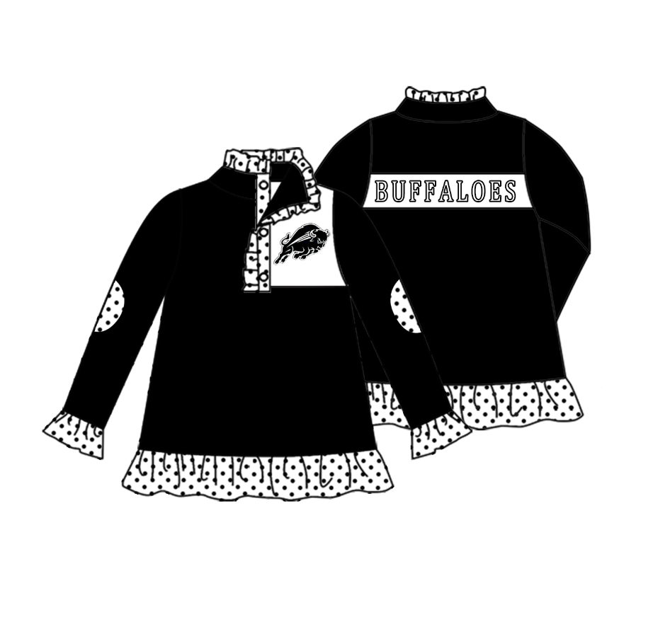 PRE ORDER Deadline July 21 custom no moq Children's boutique clothing soprt teams Black Button Zip Jacket