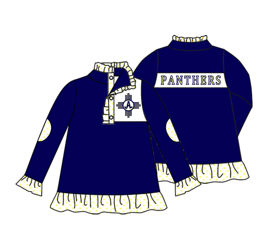 PRE ORDER Deadline July 21 custom no moq Children's boutique clothing soprt teams Navy Button Zip Jacket