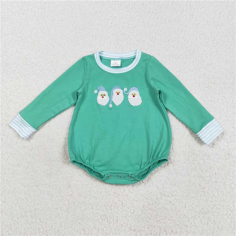 RTS NO MOQ(In Stock) LR2411 Baby boy clothes Christmas long-sleeved bodysuit with embroidered
