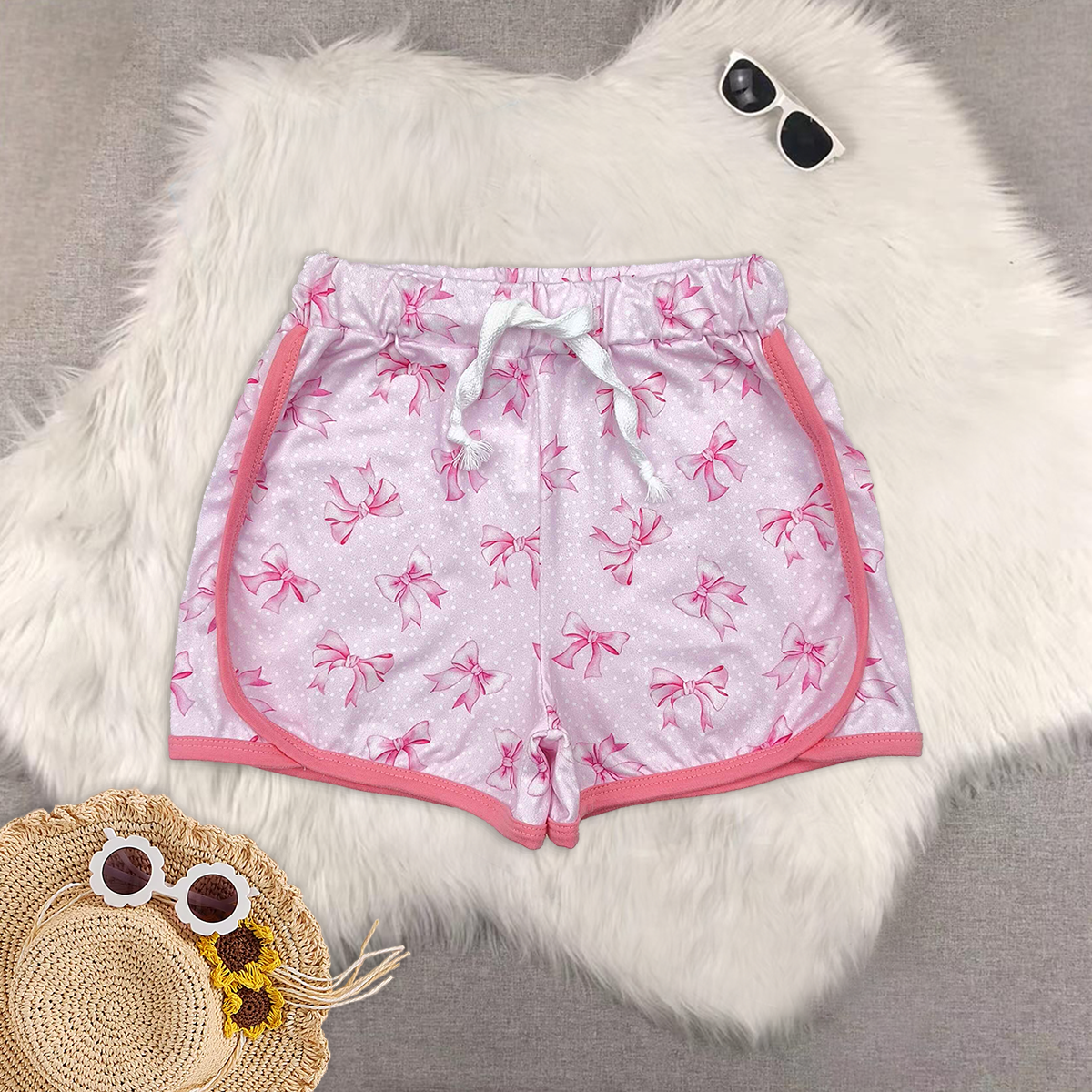 RTS NO MOQ baby girl clothes floral plaid summer shorts