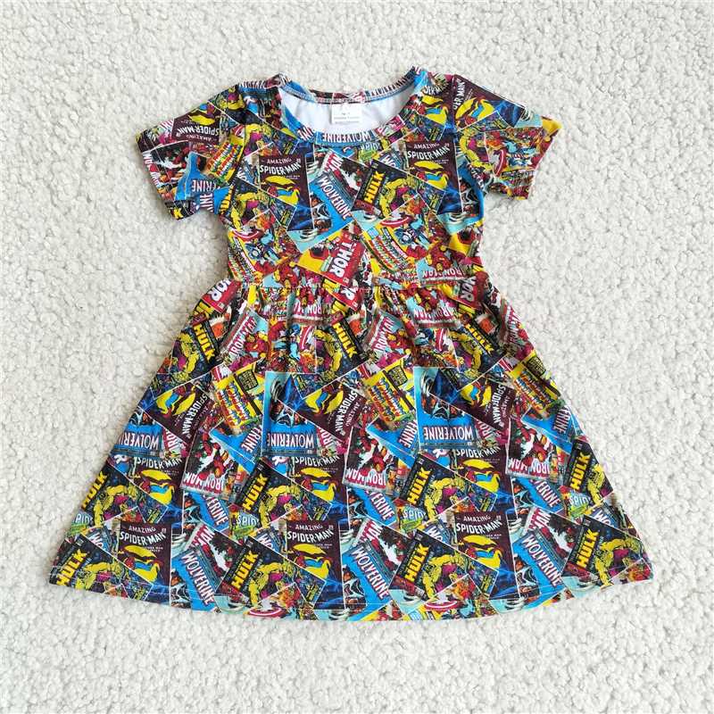 Yellow letter magazine short sleeve dress 黄色字母杂志短袖裙