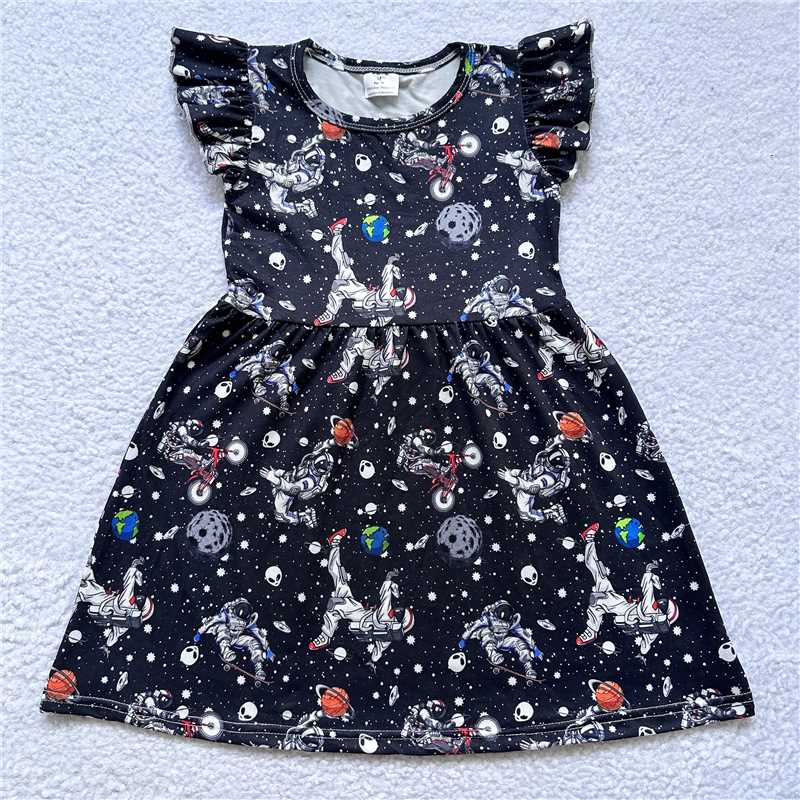 Motorcycle astronaut black flying sleeve dress 摩托车太空人黑色飞袖裙