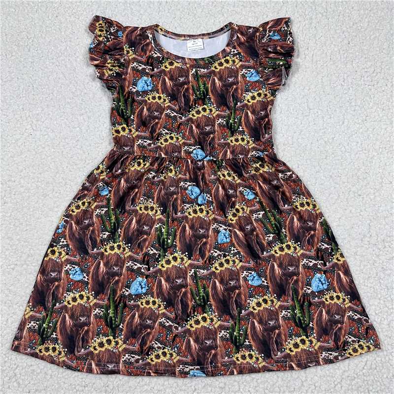 Yak chrysanthemum brown flying sleeve dress 牦牛菊花棕色飞袖裙