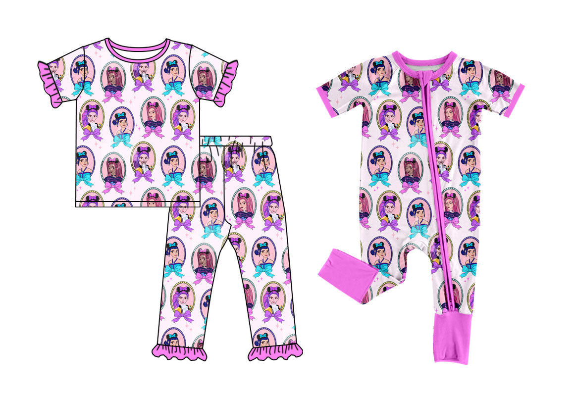 25.11.24 custom each style moq 5 eta 6-8week Sibling Sisters cartoon baby girl clothes short sleeve pants sets and romper match family design