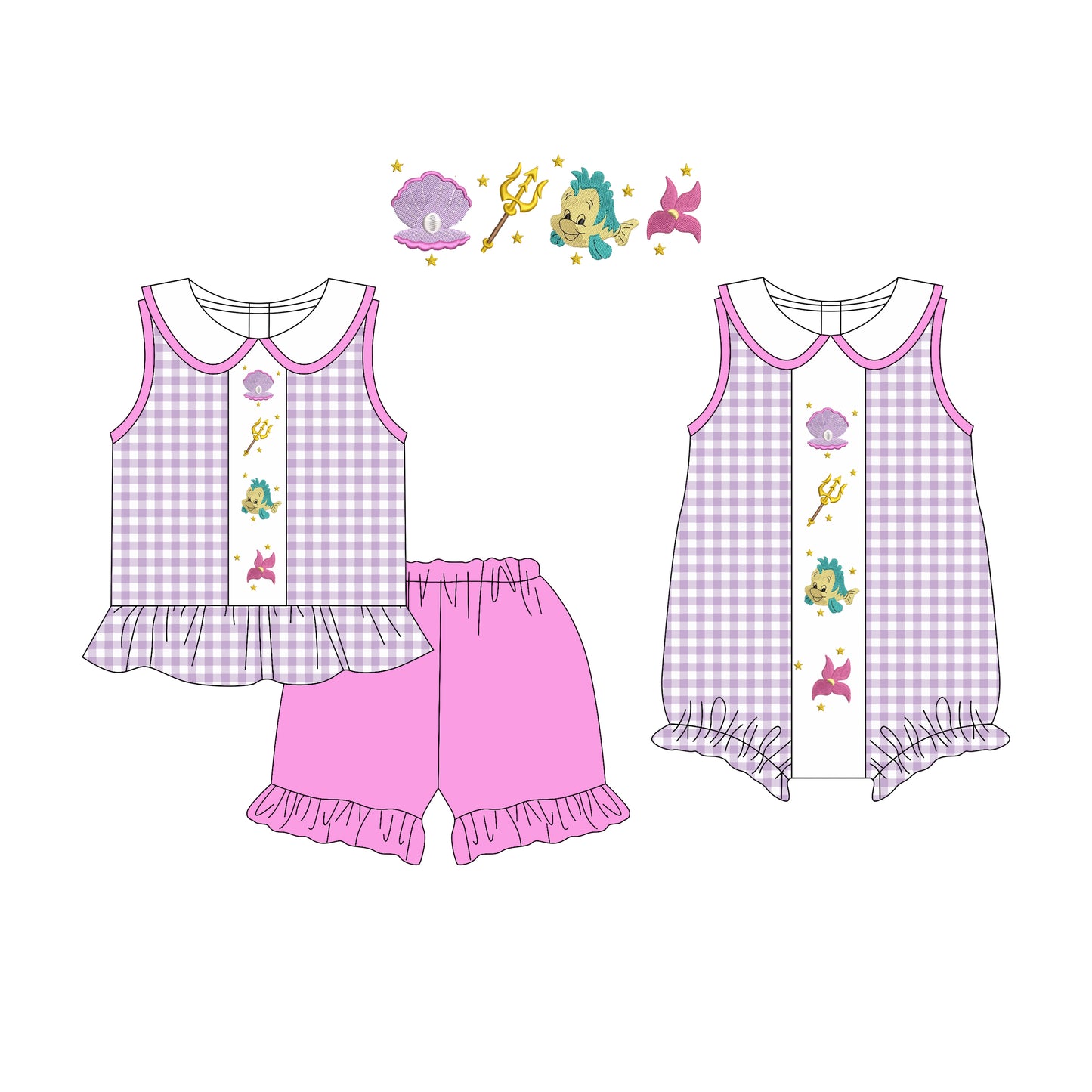 3.17 custom each style moq 5eta 4-6week Sibling Sister baby girl short sleeve shorts sets and romper match design