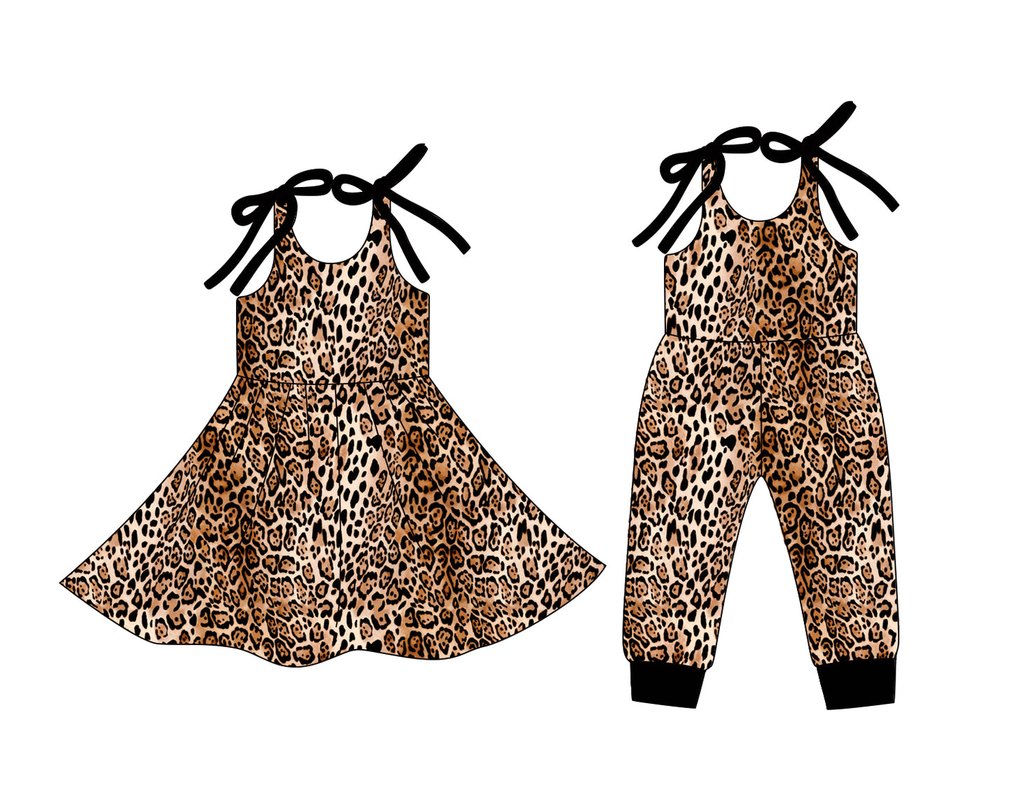 26.1.2 custom each style moq 5 eta 6-8week Sibling Sister leopard baby short sleeve romper and dress match design