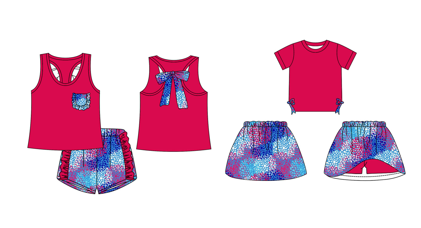 12.31 custom each style moq 5eta 4-6week Sibling Sister baby girl short sleeve shorts sets and dresses match design