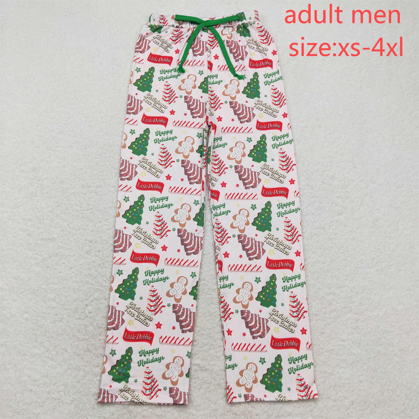 RTS NO MOQ(In Stock) P0490 Adult male happy holidays Christmas tree biscuit pants