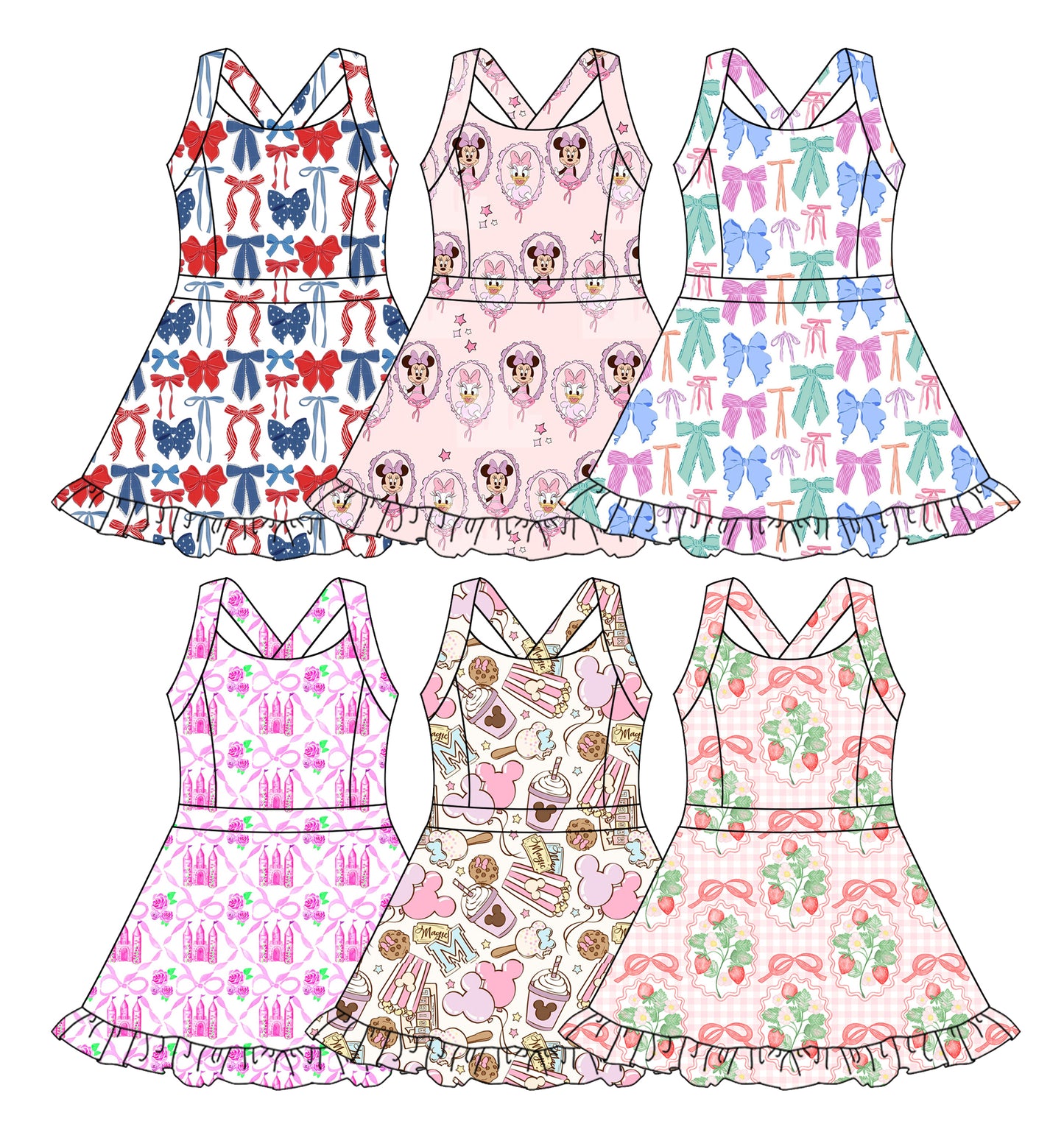 3.17 custom each style moq 5eta 4-6week Sibling Sister baby girls short sleeve dress and dress 6 match design