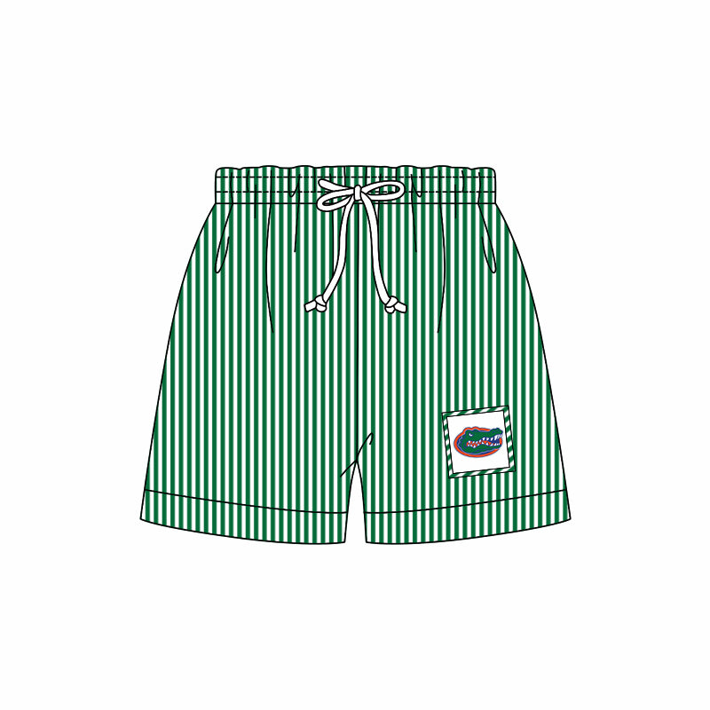 Custom moq 5 mix size milk silk summer teams baby girl boys clothes green vest swimsuit and swim shorts series