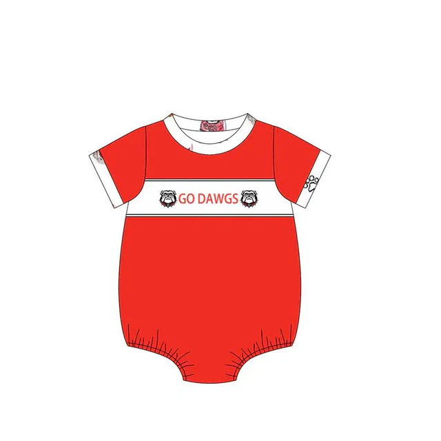 PRE ORDER Deadline August 2 close custom no moq baby girls kids clothing Summer Red Short Sleeve Romper
