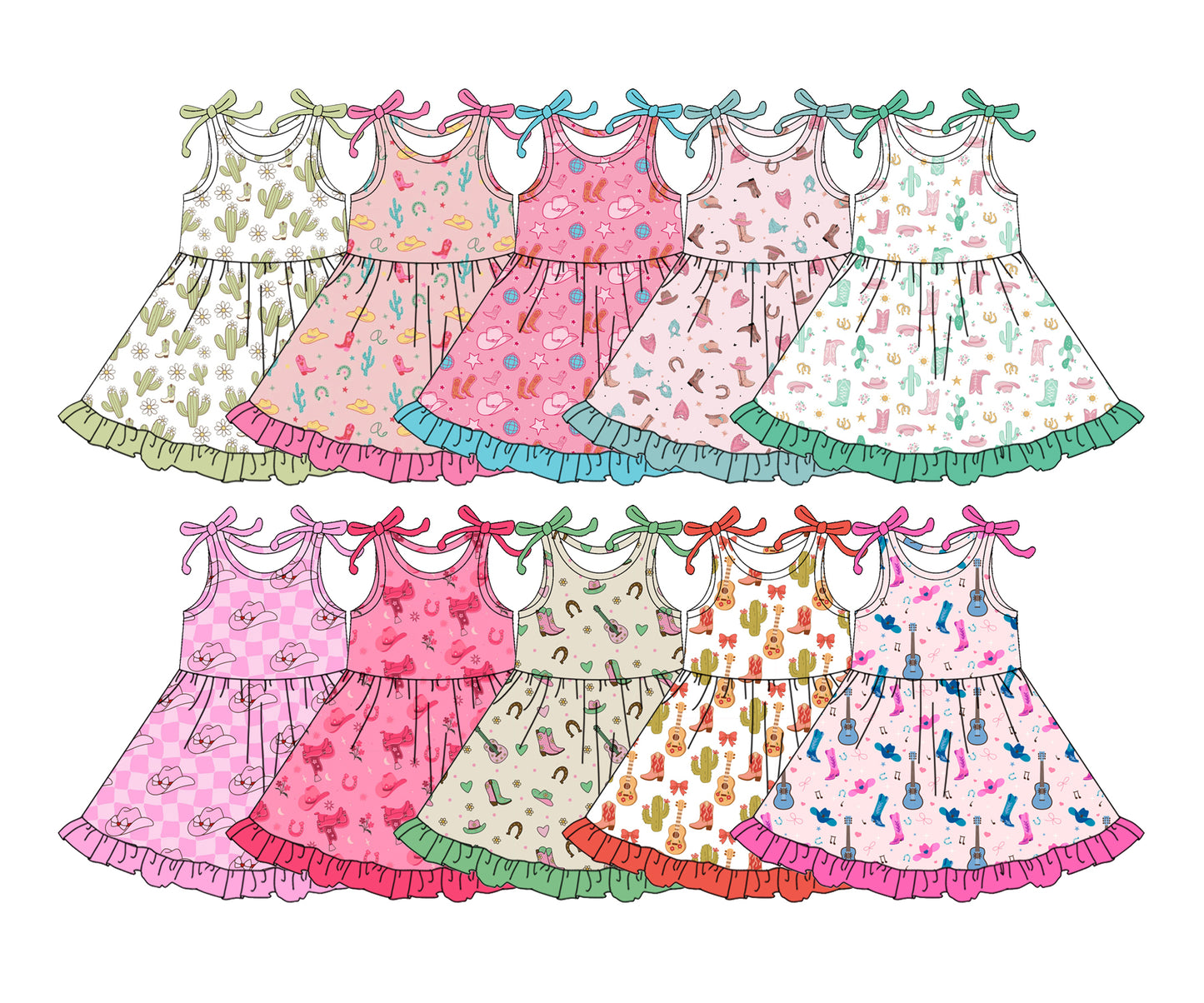 25.12.4 custom each style moq 5 eta 6-8week Sibling Sister western baby girl short sleeves dress 10 match design
