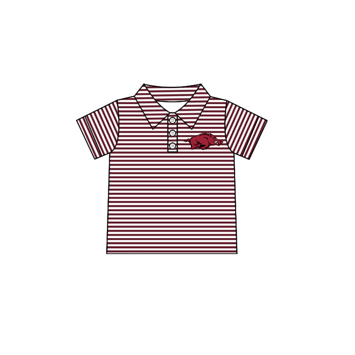 Custom summer teams baby girls clothes team brick red sets dress top-25.5.5