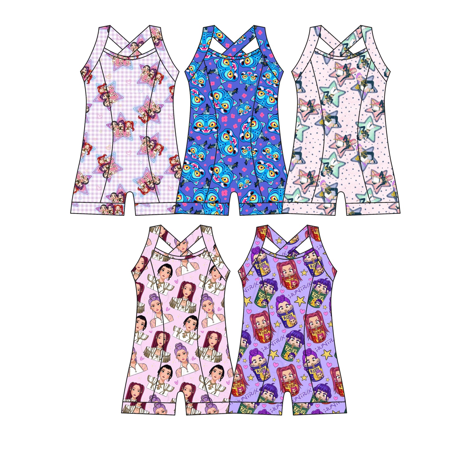 26.1.7 custom each style moq 5 eta 6-8week Sibling Sister cartoon baby short sleeve jumpsuit 5 match design