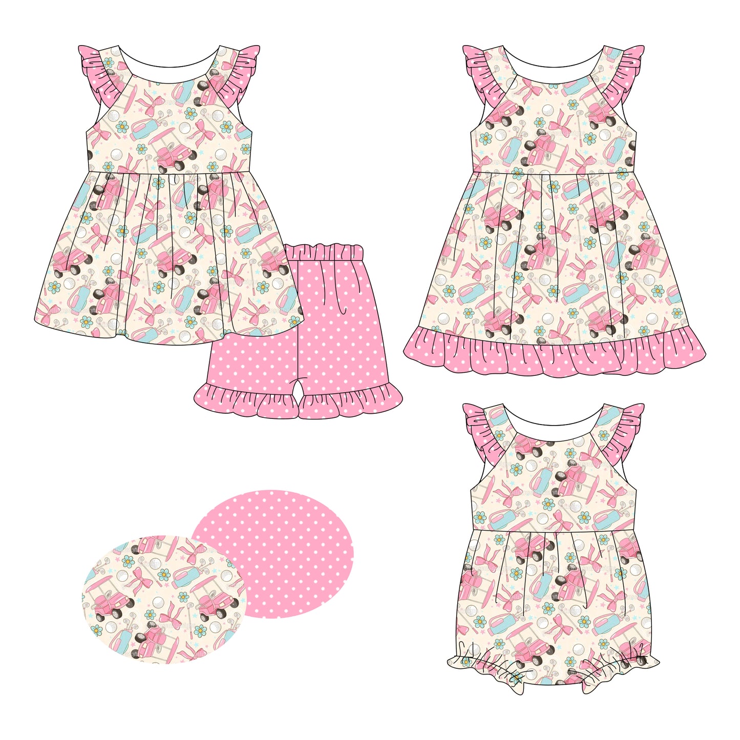 26.1.8 custom each style moq 5 eta 6-8week Sibling Sister bow baby short sleeve shorts sets and romper and dress match design