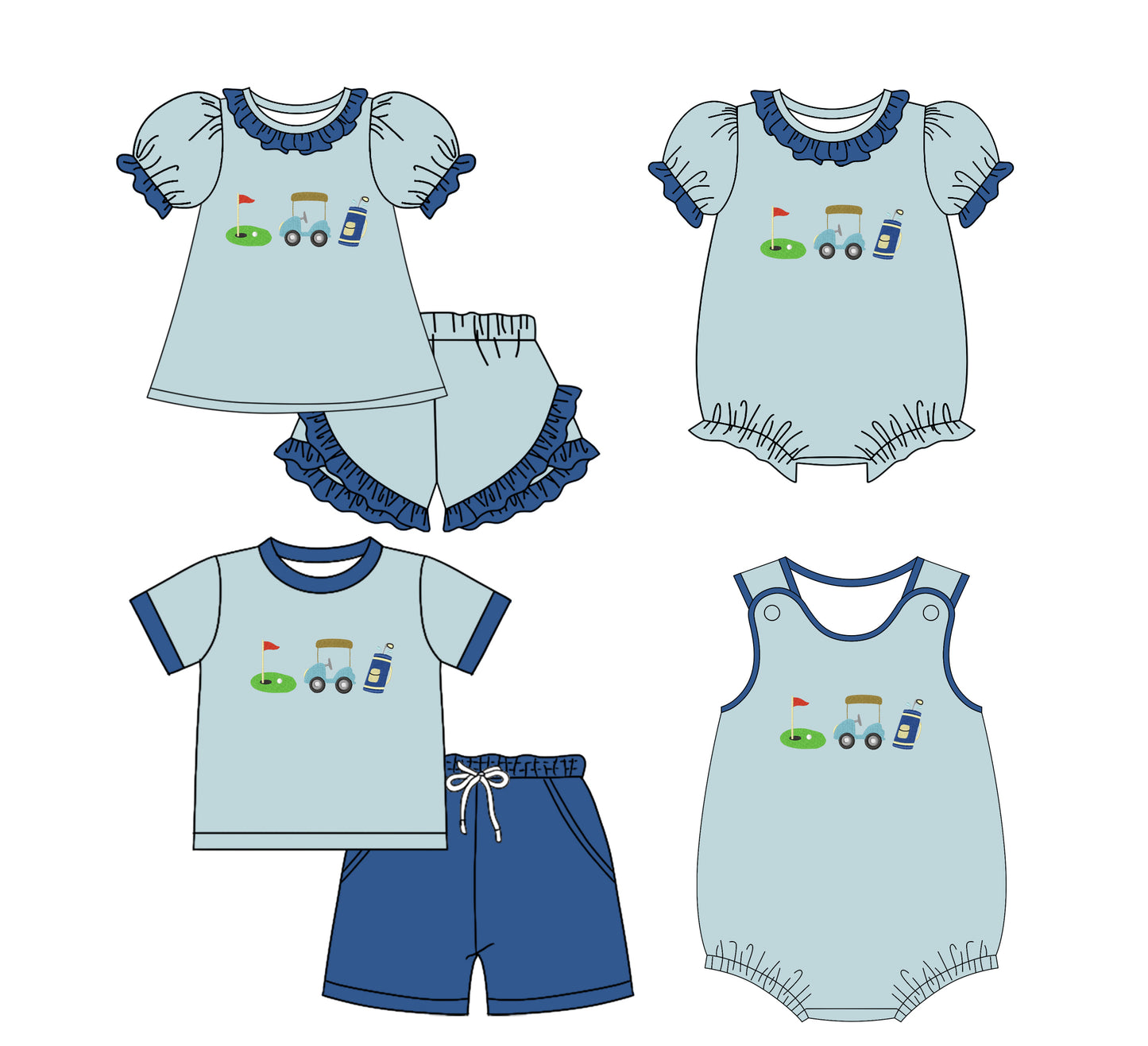 25.11.29 custom each style moq 5 eta 6-8week Sibling Sister baby short sleeve shorts sets 2 and romper 2 match design