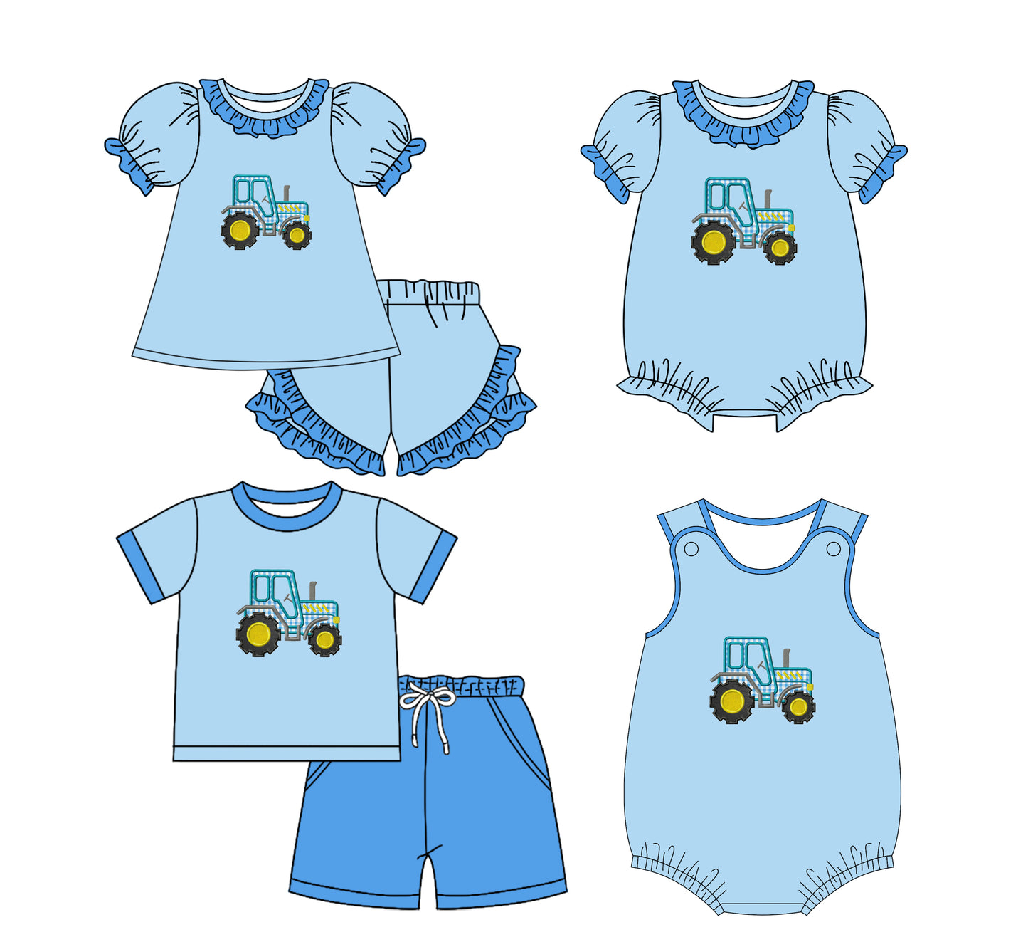 25.11.29 custom each style moq 5 eta 6-8week Sibling Sister baby short sleeve shorts sets 2 and romper 2 match design
