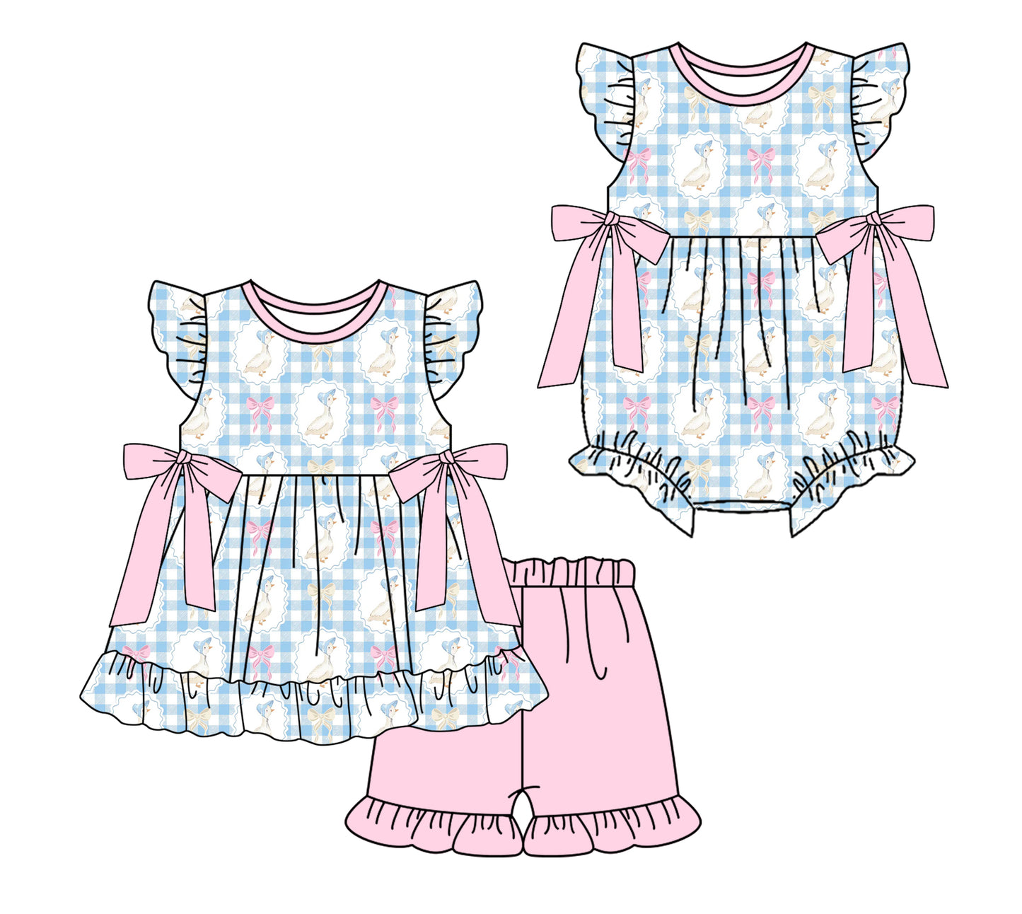 25.11.22 custom each style moq 5 eta 6-8 week Sibling Sister bow baby girl short sleeve shorts sets and rompers match family design