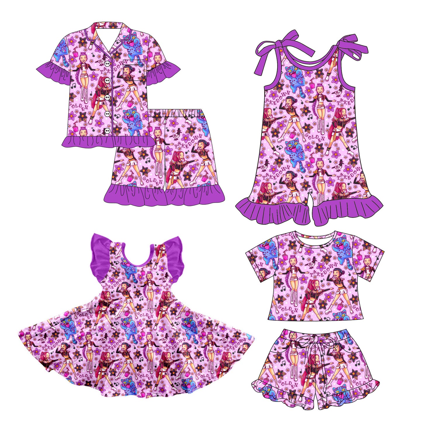 26.1.5 custom each style moq 5 eta 6-8week Sibling Sister baby short sleeve shorts sets 2 and jumpsuit and dress match design