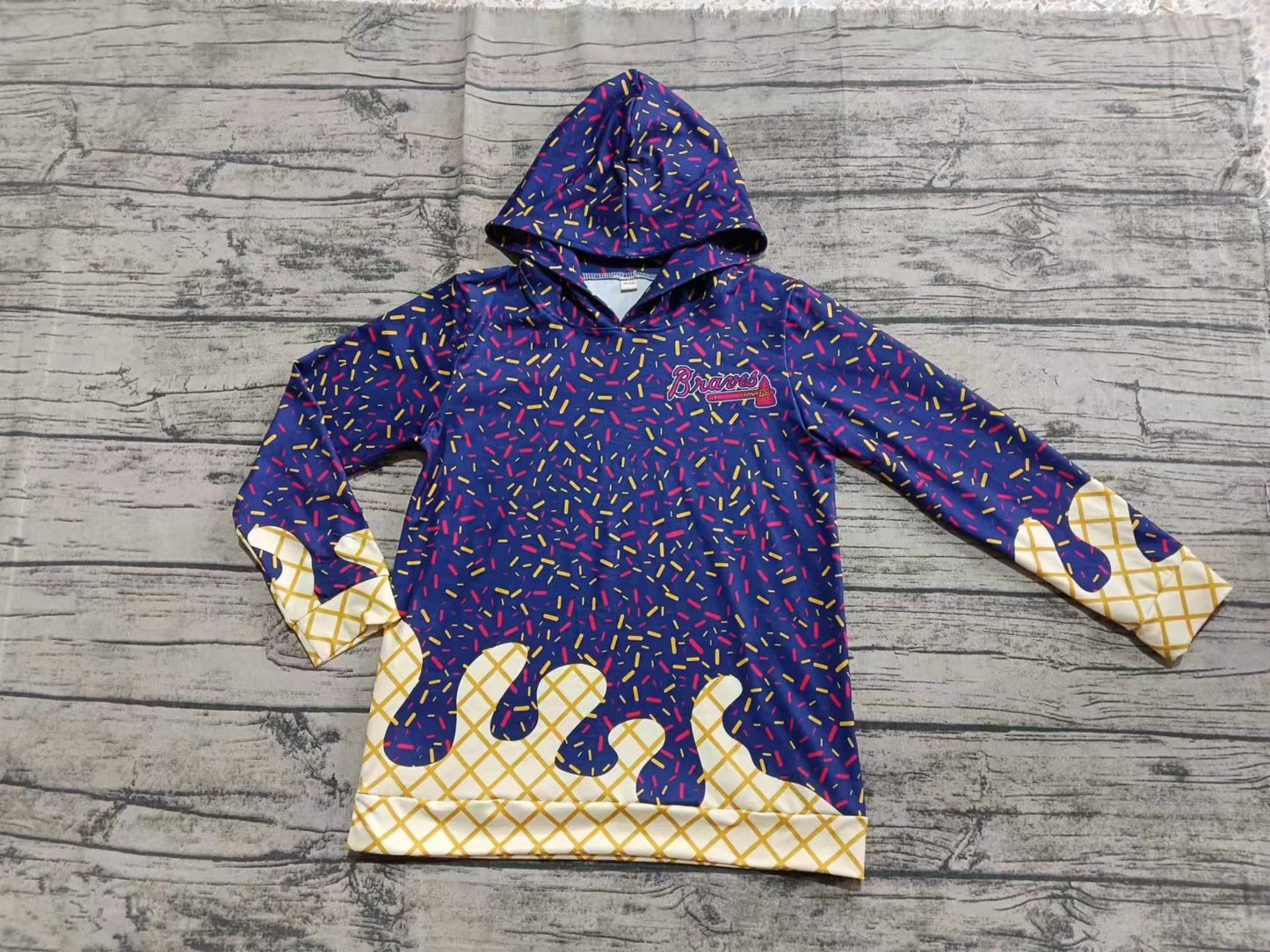 custom moq 3 eta 6-8weeks adult and kids clothes team hooded long sleeve top