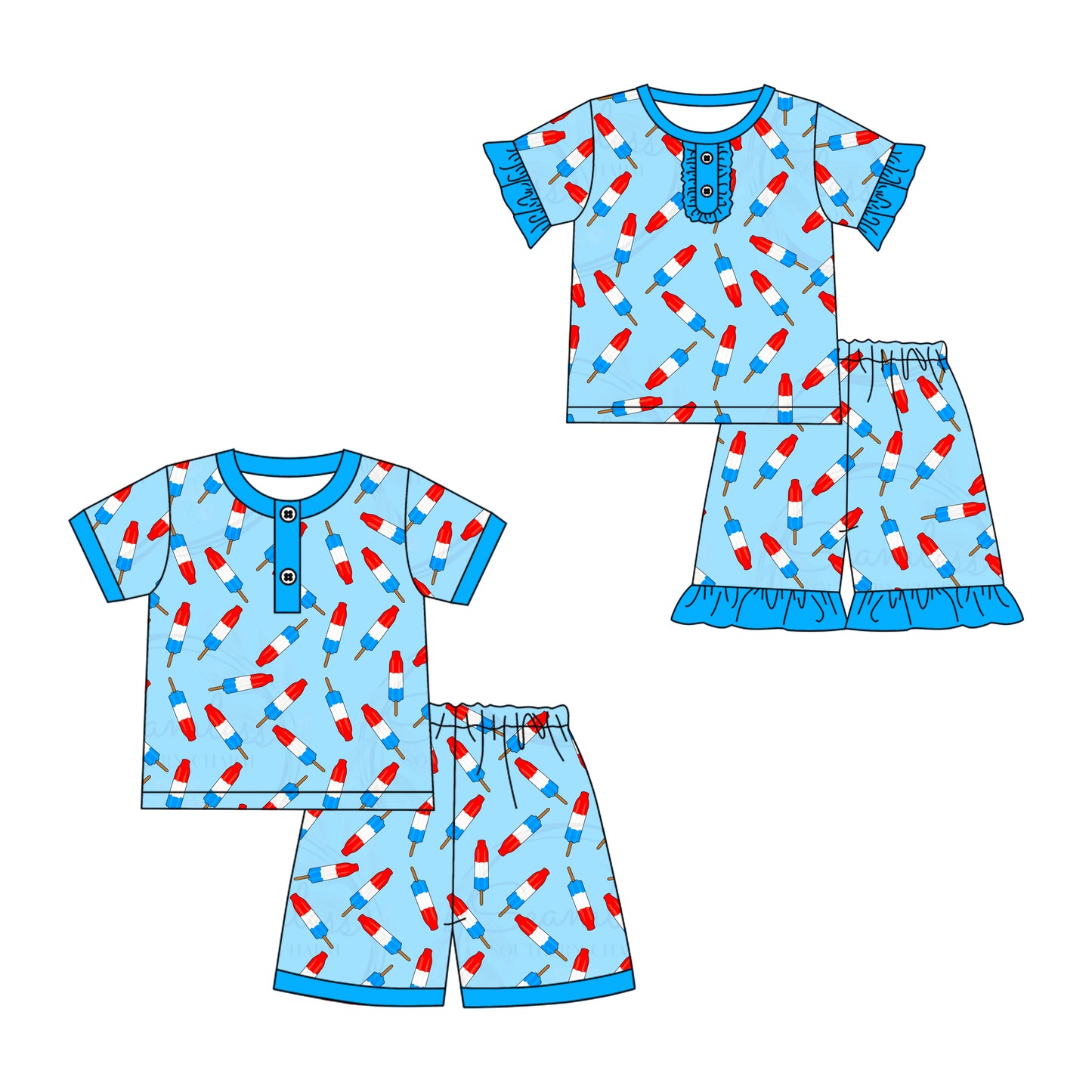 25.11.28 custom each style moq 5 eta 6-8week Sibling Sisters ice cream baby girl clothes short sleeve shorts sets 2 match family design