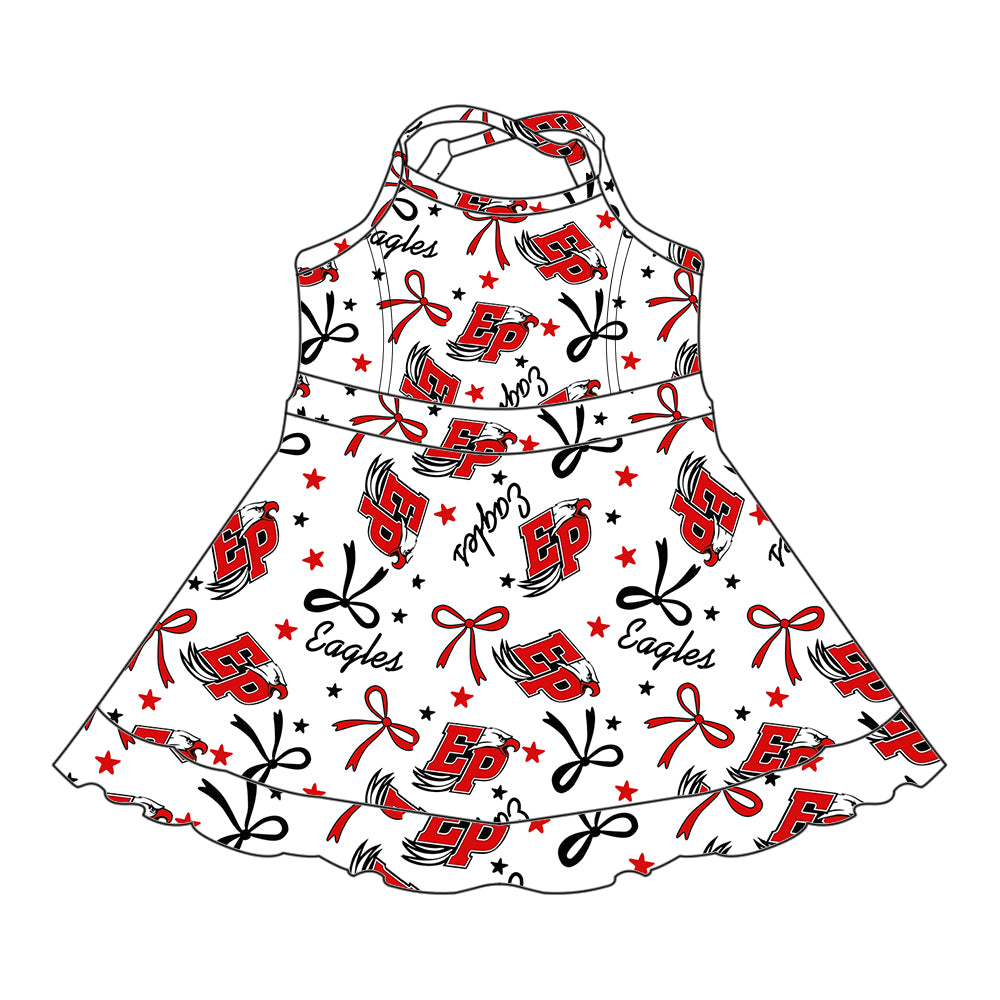 Custom moq 5 mix sizes summer teams baby girls clothes team red short sleeve shorts sets dress kids pants-25.5.12