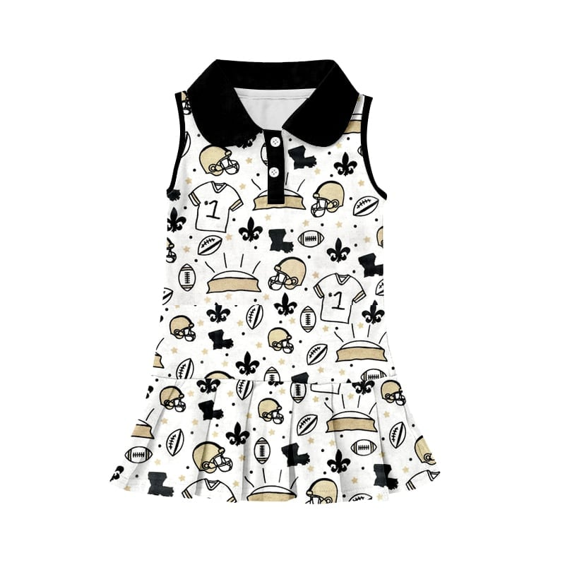 custom moq 3 eta 6-7weeks Black Button Team Summer Dress