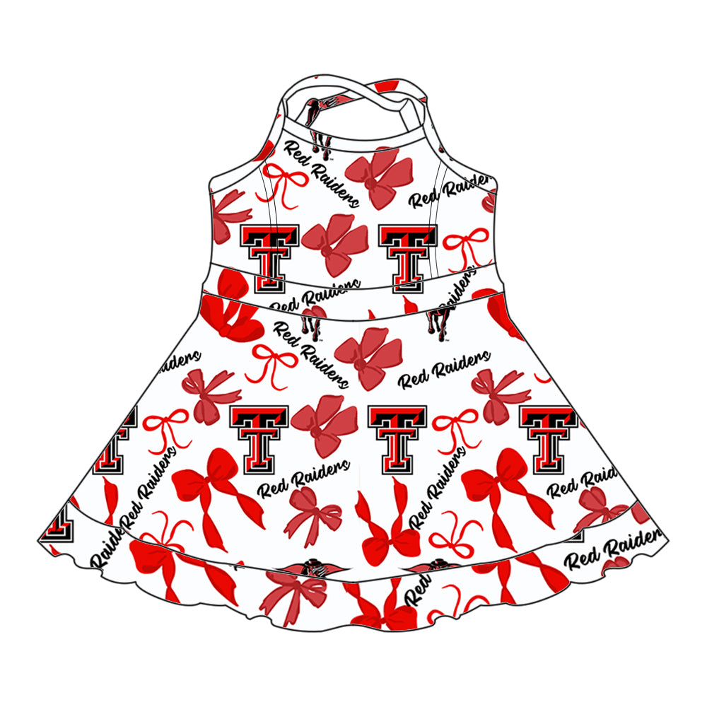 Custom moq 5 mix sizes summer teams baby girls clothes team red short sleeve skirts shorts sets dress 1 and dress 2 and dress 3 and dress 4-25.5.23