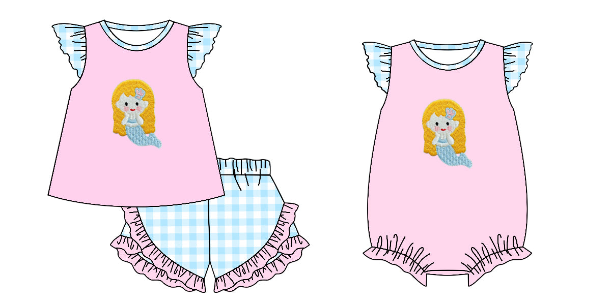 25.12.4 custom each style moq 5 eta 6-8 week Sibling Sister baby girl short sleeve shorts sets and rompers match family design