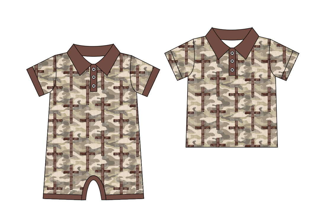 25.11.29 Custom each style moq 5 eta 6-8 week Sibling Sister easter baby boy short sleeve top and rompers match family design