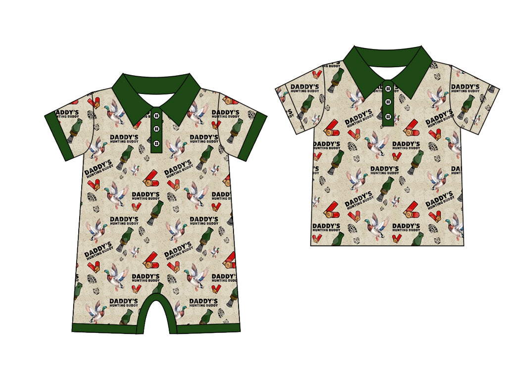 25.11.29 Custom each style moq 5 eta 6-8 week Sibling Sister DADDY duck baby boy short sleeve top and rompers match family design