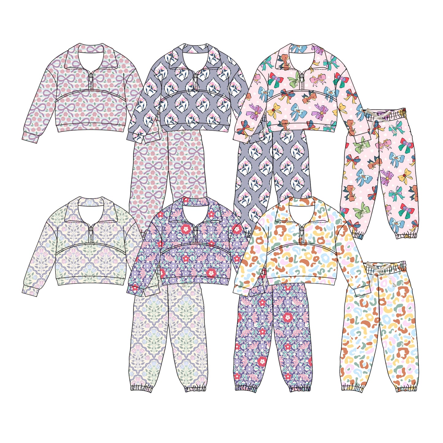 25.12.3 custom each style moq 5 eta 6-8week Sibling Sisters baby girl clothes long sleeve pants sets 6 match family design