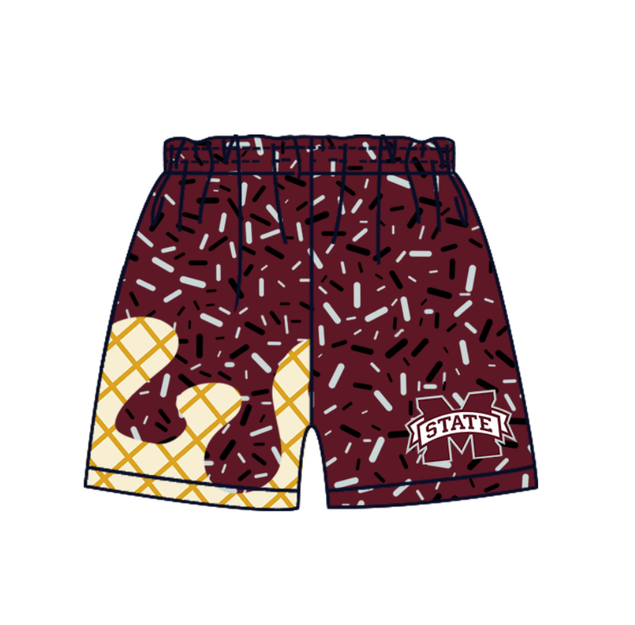 custom moq 3 eta 6-8weeks adult and kids clothes team brick red Beach Summer Shorts-25.4.29
