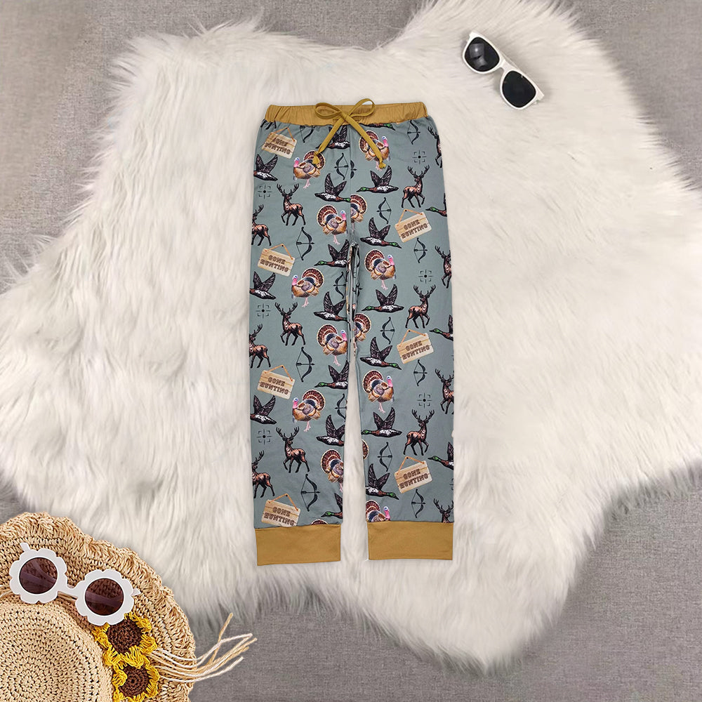 RTS NO MOQ Adult and Baby Girls Bamboo Thanksgiving turkey Pajamas Clothes Sets