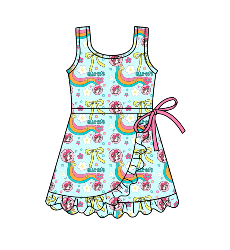 Custom moq 5 mix size milk silk baby girl clothes summer cartoon sleeveless dress