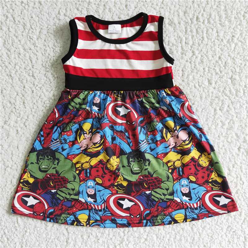 RTS NO MOQ(In Stock ) A16-5 Striped Captain America Skirt RTS NO MOQ