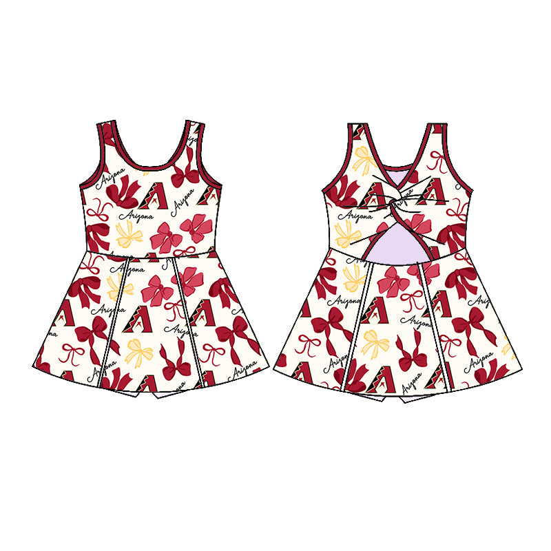 Custom moq 5 mix sizes summer teams baby girls clothes team red short sleeve skirts shorts sets dress 1 and dress 2 and dress 3 and dress 4-25.5.21