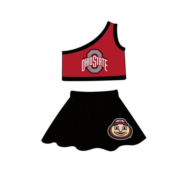 PRE ORDER Deadline July 23 custom no moq Children's boutique clothing soprt teams black and red sets