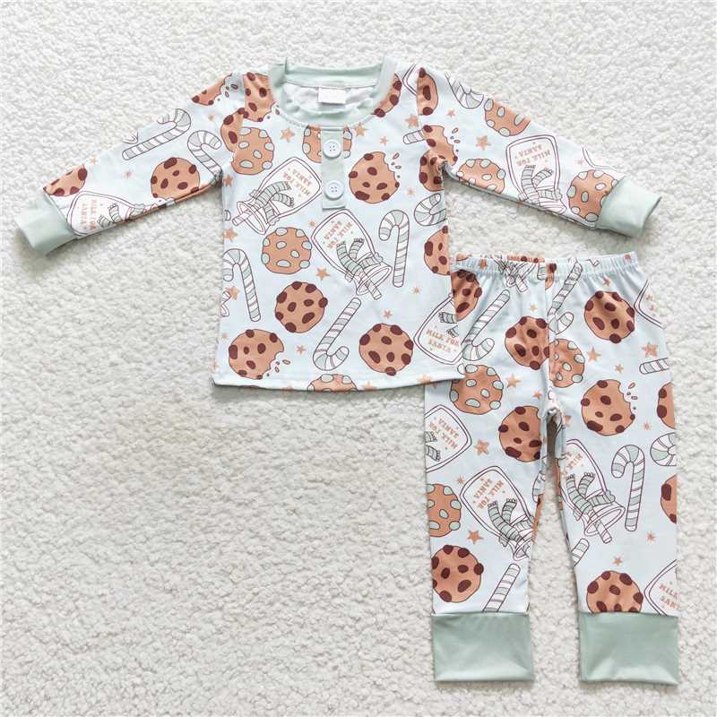 RTS NO MOQ Biscuit Matching Set Long Sleeve Long Pants Romper Set