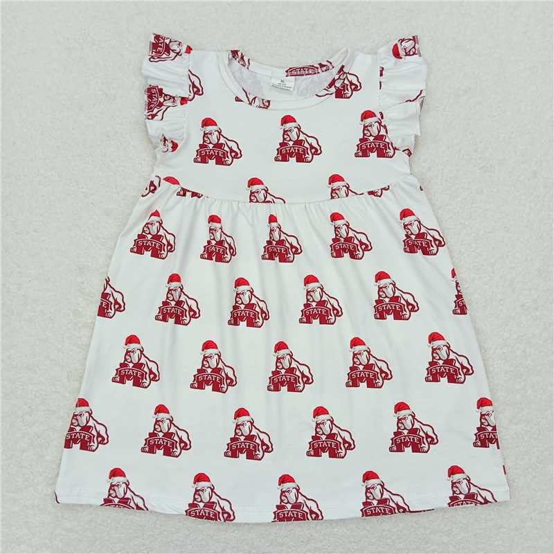 "G6-12-2/* Dog hooded white flying sleeve dress"